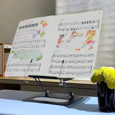 حامل كتب Moocervi للقراءة، حامل كتب وصفات قابل للطي مع مقاطع صفحة مرنة لنتائج الموسيقى والوصفات والكمبيوتر اللوحي. حامل كتب خشبي وأسود، حامل كتب حديث in Kuwait