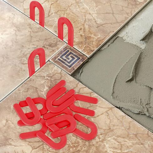 200 قطعة من فواصل بلاط رقاقة حدوة الحصان 1/8 بوصة حشوات بلاستيكية هيكلية على شكل حدوة حصان على شكل حرف U للتسوية، أحمر in Kuwait