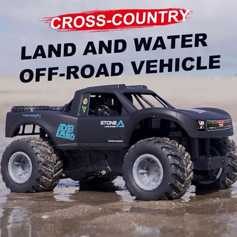 KB KAIBO 1:16 سيارة برمائية تعمل بالتحكم عن بعد، 2.4 جيجا هرتز 4WD Monster Truck Toys جميع التضاريس، سيارات Rc للبالغين، شاحنات Rc 4x4 على الطرق الوعرة مقاومة للماء، 6 7 8 9 10 11 12+ هدايا للأولاد والبنات بعمر سنة، ألعاب للأولاد (أزرق) in Kuwait