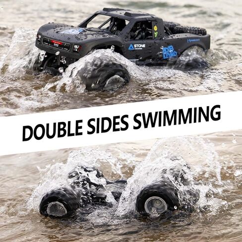 KB KAIBO 1:16 سيارة برمائية تعمل بالتحكم عن بعد، 2.4 جيجا هرتز 4WD Monster Truck Toys جميع التضاريس، سيارات Rc للبالغين، شاحنات Rc 4x4 على الطرق الوعرة مقاومة للماء، 6 7 8 9 10 11 12+ هدايا للأولاد والبنات بعمر سنة، ألعاب للأولاد (أزرق) in Kuwait