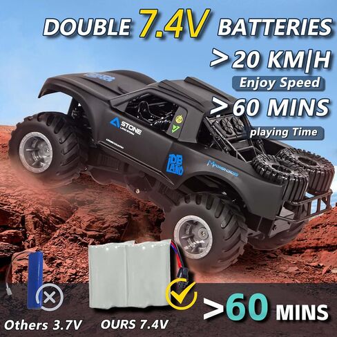 KB KAIBO 1:16 سيارة برمائية تعمل بالتحكم عن بعد، 2.4 جيجا هرتز 4WD Monster Truck Toys جميع التضاريس، سيارات Rc للبالغين، شاحنات Rc 4x4 على الطرق الوعرة مقاومة للماء، 6 7 8 9 10 11 12+ هدايا للأولاد والبنات بعمر سنة، ألعاب للأولاد (أزرق) in Kuwait