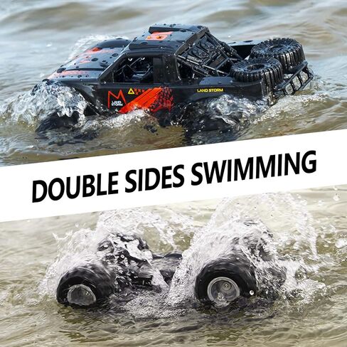 KB KAIBO 1:16 سيارة برمائية تعمل بالتحكم عن بعد، 2.4 جيجا هرتز 4WD Monster Truck Toys جميع التضاريس، سيارات Rc للبالغين، شاحنات Rc 4x4 على الطرق الوعرة مقاومة للماء، 6 7 8 9 10 11 12+ هدايا للأولاد والبنات بعمر سنة، ألعاب للأولاد (أزرق) in Kuwait