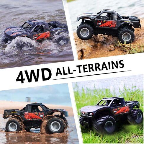 KB KAIBO 1:16 سيارة برمائية تعمل بالتحكم عن بعد، 2.4 جيجا هرتز 4WD Monster Truck Toys جميع التضاريس، سيارات Rc للبالغين، شاحنات Rc 4x4 على الطرق الوعرة مقاومة للماء، 6 7 8 9 10 11 12+ هدايا للأولاد والبنات بعمر سنة، ألعاب للأولاد (أزرق) in Kuwait