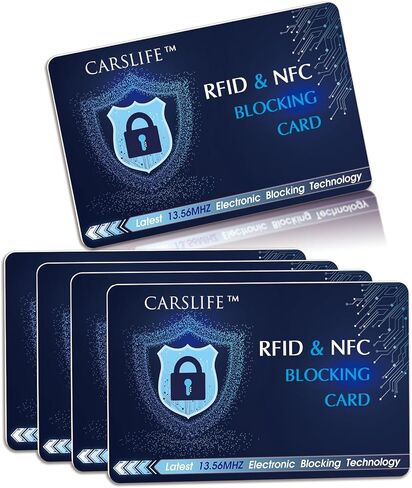 CARSLIFE RFID Blocking Card 5 Pack Contactless NFC Bank Debit Credit Card حامي مانع للمحفظة بأكملها ودرع المحفظة للرجال والنساء تصميم نحيف (إصدار عالمي) in Kuwait
