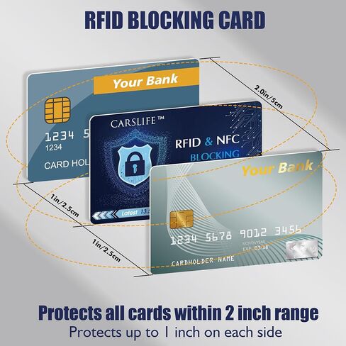 CARSLIFE RFID Blocking Card 5 Pack Contactless NFC Bank Debit Credit Card حامي مانع للمحفظة بأكملها ودرع المحفظة للرجال والنساء تصميم نحيف (إصدار عالمي) in Kuwait