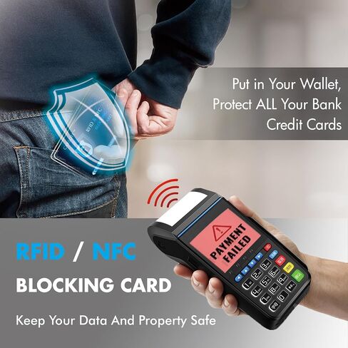 CARSLIFE RFID Blocking Card 5 Pack Contactless NFC Bank Debit Credit Card حامي مانع للمحفظة بأكملها ودرع المحفظة للرجال والنساء تصميم نحيف (إصدار عالمي) in Kuwait