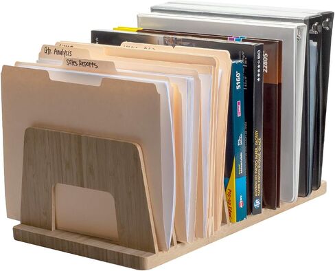 MobileVision Bamboo منظم ملفات سطح المكتب وصينية الورق، 7 فتحات in Kuwait