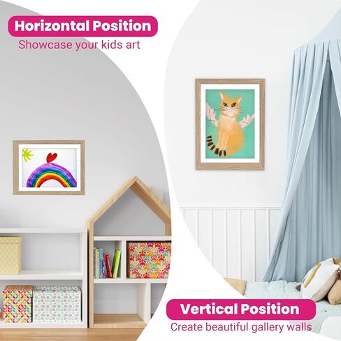 Alaska's Business 2-Pack Kids Artwork Frames Changeable, Magnetic Easy-Open Display, Child Artwork Storage Solution, Wall-Mounted Drawing Exhibit, Creative Photo Frame for Children's Art (White) in Saudi Arabia