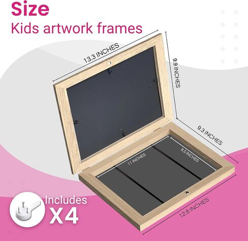 Alaska's Business 2-Pack Kids Artwork Frames Changeable, Magnetic Easy-Open Display, Child Artwork Storage Solution, Wall-Mounted Drawing Exhibit, Creative Photo Frame for Children's Art (White) in Saudi Arabia