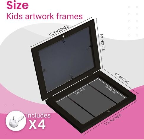 Alaska's Business 2-Pack Kids Artwork Frames Changeable, Magnetic Easy-Open Display, Child Artwork Storage Solution, Wall-Mounted Drawing Exhibit, Creative Photo Frame for Children's Art (White) in Saudi Arabia