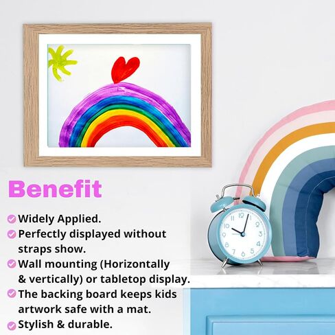 Alaska's Business 2-Pack Kids Artwork Frames Changeable, Magnetic Easy-Open Display, Child Artwork Storage Solution, Wall-Mounted Drawing Exhibit, Creative Photo Frame for Children's Art (White) in Saudi Arabia