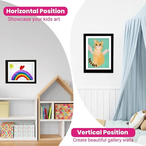 Alaska's Business 2-Pack Kids Artwork Frames Changeable, Magnetic Easy-Open Display, Child Artwork Storage Solution, Wall-Mounted Drawing Exhibit, Creative Photo Frame for Children's Art (White) in Saudi Arabia