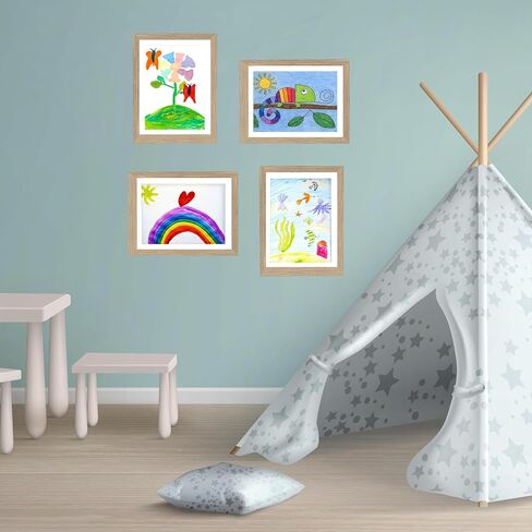 Alaska's Business 2-Pack Kids Artwork Frames Changeable, Magnetic Easy-Open Display, Child Artwork Storage Solution, Wall-Mounted Drawing Exhibit, Creative Photo Frame for Children's Art (White) in Saudi Arabia