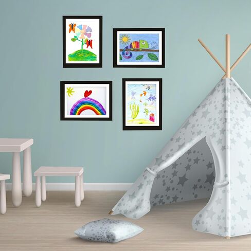 Alaska's Business 2-Pack Kids Artwork Frames Changeable, Magnetic Easy-Open Display, Child Artwork Storage Solution, Wall-Mounted Drawing Exhibit, Creative Photo Frame for Children's Art (White) in Saudi Arabia