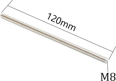 Smartsails M8 x 100mm，304 Stainless Steel Full Threaded Rod, Right Hand Thread (5 Pieces) in Kuwait