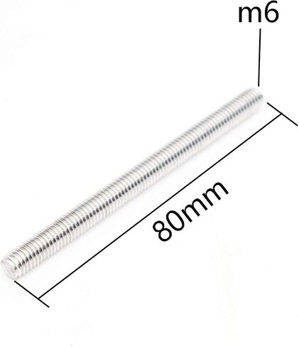 Smartsails M6 x 80mm，304 Stainless Steel Full Threaded Rod, Right Hand Thread (10Pieces) in Kuwait