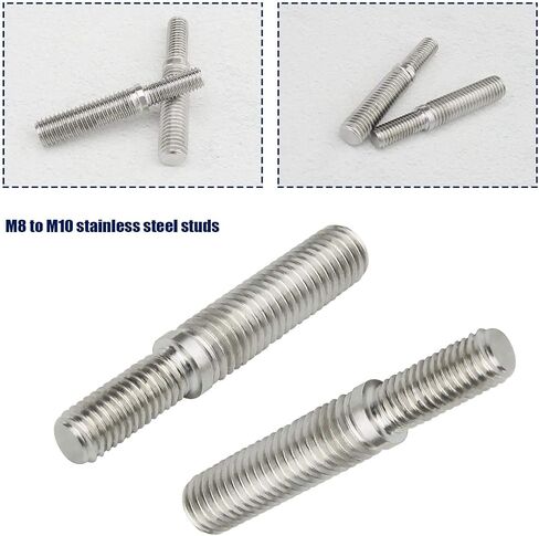 SING F LTD 2Pcs Double End Threaded Stud Screw Bolts M6 to M8 304 Stainless Steel Thread Adapter for Structural Columns Fasteners in Saudi Arabia
