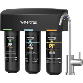Waterdrop TSU 0.01μm Ultra-Filtration Under Sink Water Filter System, 3-Stage High Capacity, USA Tech, Smart Panel, No Waste Water, 2 Years Lifetime in Kuwait