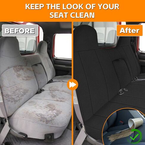 غطاء مقعد الشاحنة متوافق مع 1993-1998 Ford Truck Regular XCab Crew Cab، مقعد أمامي صلب مع مساند رأس مصبوبة وغطاء مقعد مسند ذراع مركزي متكامل in Saudi Arabia