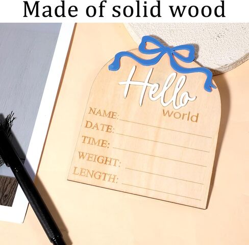 Hello World Newborn Sign, 5.9in Welcome Baby Sign- 3D Pink Bow Birth Announcement Sign for Hospital Hello World Plaques for Photo Props Baby Shower Hospital Nursery in Saudi Arabia