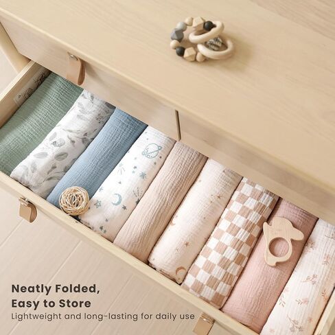 Konssy 3 Pack Muslin Swaddle Blankets for Unisex, Newborn Receiving Blanket, Large 47 x 47 inches, Soft Breathable Muslin Baby Swaddles for Boys & Girls in Saudi Arabia