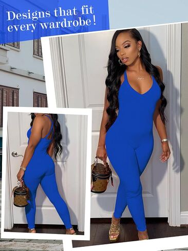 VUTRU Women Jumpsuits Sexy V Neck One Piece Bodysuit Romper Shapewear Tummy Control Workout Athletic Leotards, Black M in Kuwait