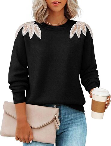 ZESICA Women's Fall Long Sleeve Sweaters 2025 Crew Neck Knit Loose Dressy Pullover Tops Winter Trendy Outfits in Saudi Arabia