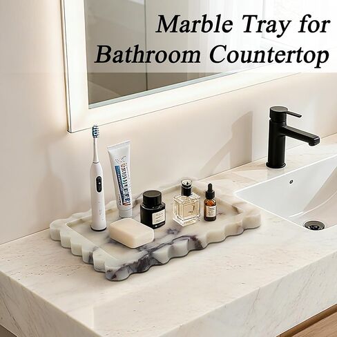 صينية رخامية طبيعية حقيقية، صينية تزيين فاخرة على شكل صدفي، صينية حجر كالاكاتا فيولا الأصلية لخزانة الحمام، ديكور المنزل، تخزين المطبخ، غير الراتنج/السيراميك، 10.6 بوصة × 8 بوصة in Kuwait