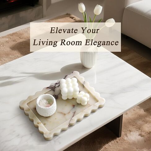 صينية رخامية طبيعية حقيقية، صينية تزيين فاخرة على شكل صدفي، صينية حجر كالاكاتا فيولا الأصلية لخزانة الحمام، ديكور المنزل، تخزين المطبخ، غير الراتنج/السيراميك، 10.6 بوصة × 8 بوصة in Kuwait