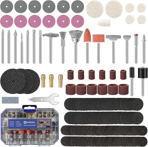 HARDELL Rotary Tool Accessories, 230pcs Power Rotary Tool Accessories Kit, 1/8"(3.2mm) Diameter Shanks, Universal Fitment for Easy Cutting, Polishing, Sanding, Carving, Grinding(Pink) in Saudi Arabia