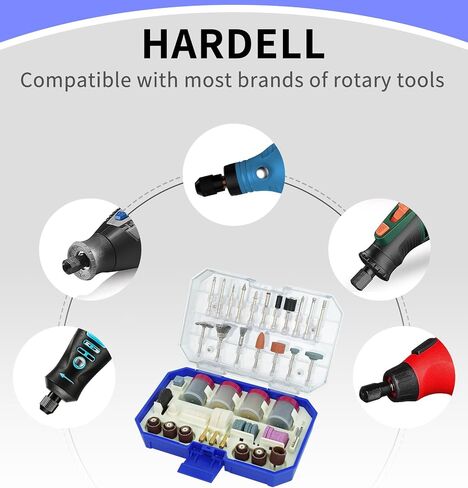 HARDELL Rotary Tool Accessories, 230pcs Power Rotary Tool Accessories Kit, 1/8"(3.2mm) Diameter Shanks, Universal Fitment for Easy Cutting, Polishing, Sanding, Carving, Grinding(Pink) in Saudi Arabia