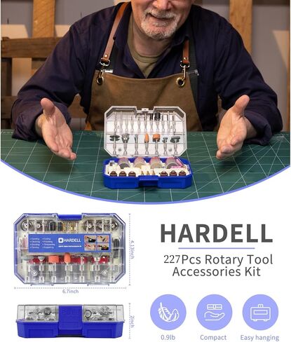 HARDELL Rotary Tool Accessories, 230pcs Power Rotary Tool Accessories Kit, 1/8"(3.2mm) Diameter Shanks, Universal Fitment for Easy Cutting, Polishing, Sanding, Carving, Grinding(Pink) in Saudi Arabia