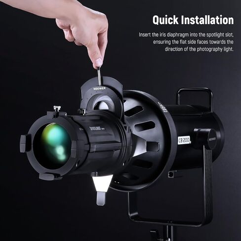 مصراع Neewer Iris لـ LS-300 Spotlight Snoot فقط ، مقاوم للحرارة 5-60 ملم قابلة للتعديل مصراع الشفرة. in Kuwait