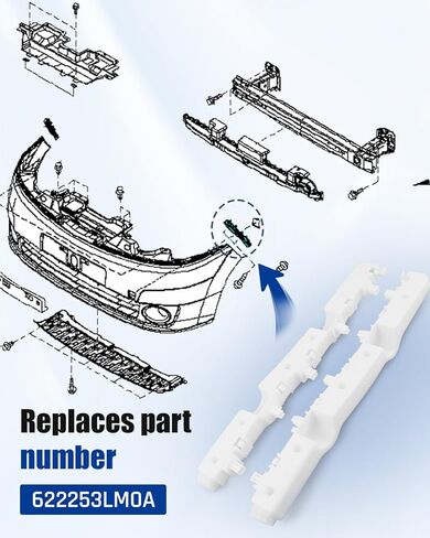 Front Bumper Bracket Retainer Left+Right Side Fit for Nissan NV200 2013-2021 Replace 62225-3LM0A in Saudi Arabia