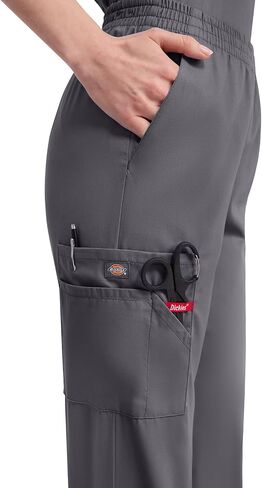 Dickies EDS Signature Scrubs for Women, Elastic Waist Pull-On Cargo Pants for Women in Soft Brushed Poplin 86106 in Saudi Arabia