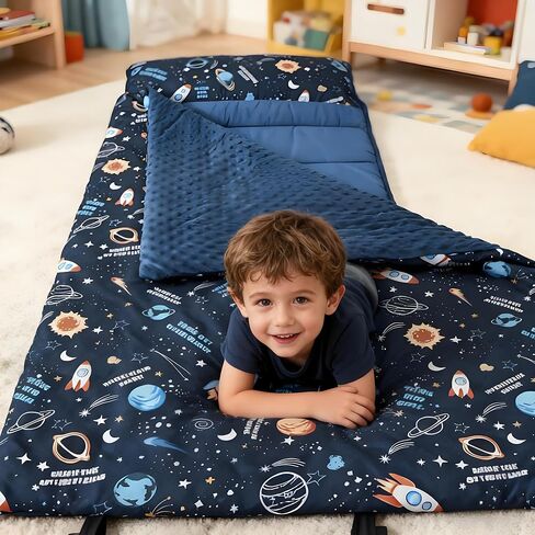 MWMWM Toddler Nap Mat with Removable Pillow and Blanket for Boys Girls Kids for Daycare, Preschool Travel Camping in Saudi Arabia