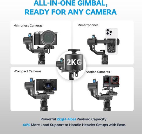 Feiyutech Scorp 3 [Kit] مثبت Gimbal لـ Canon/Sony/Nikon/Fujifilm-حمولة 7.72 رطل ، مقبض قابل للفصل ، تتبع AI المدمج ، التصوير العمودي الأصلي ، استقرار الفيديو الاحترافي مع CASE in Saudi Arabia