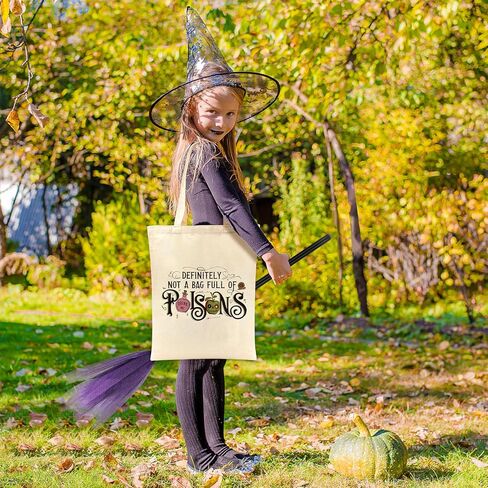 Halloween Canvas Tote Bag Halloween Bags for Trick or Treating Gift Pumpkin Black Cat Ghost Reusable Totes for Women Kids in Kuwait