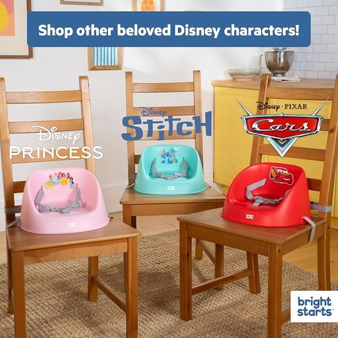 Disney Cars My Spot Easy-Clean Baby Booster Feeding Chair, 3-Point Harness, Washable Removable Straps, Red, by Bright Starts in Saudi Arabia