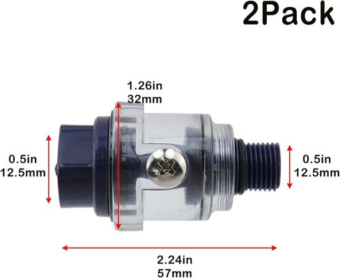 Geesatis 1/4 "Mini in Line Oiler ، زيت الزيت لضغط الهواء (حزمة 2) in Kuwait