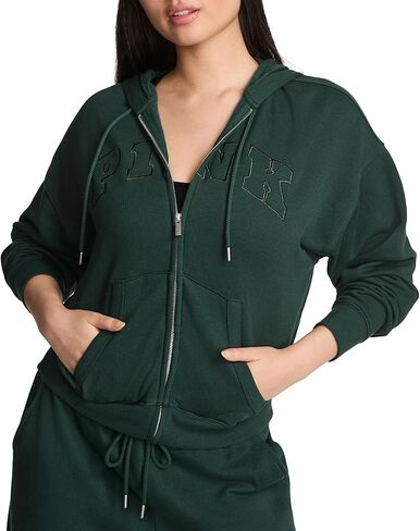 Victoria's Secret Women's PINK Logo Full Zip-up Sweatshirt, Dollhouse, L in Saudi Arabia