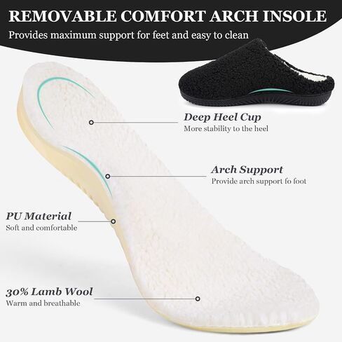Ergofoot Arch Support Slippers Orthopedic Slippers لالتهاب اللفافة الأخمصية ، Sherpa Fleece Style -Machine غير قابلة للانزلاق في الهواء الطلق. in Saudi Arabia