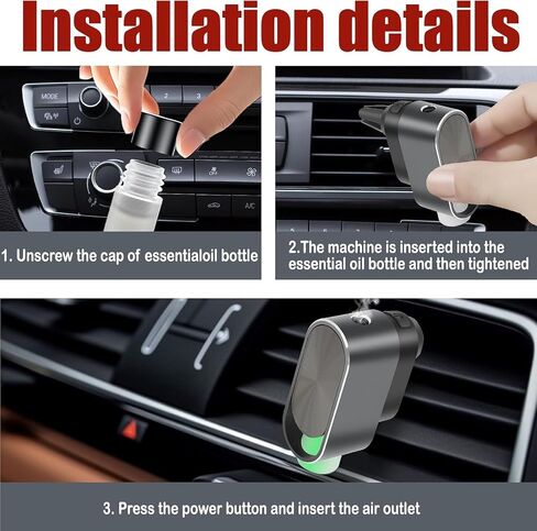 Smart Car Air Freshener Vent Clip Intelligent Car Aroma DIY Automobile Aroma Diffusers Perfume Essential Oil Sticks Auto On/Off, Three Adjustable Modes,4 Scents in Saudi Arabia