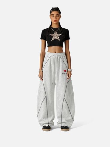 Aelfric Eden Stitch Baggy Barrel Sweatpants Loose Wide Leg Pants Casual Elastic Drawstring Trousers Unisex in Saudi Arabia