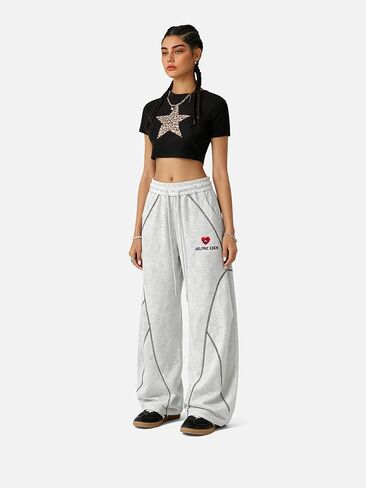 Aelfric Eden Stitch Baggy Barrel Sweatpants Loose Wide Leg Pants Casual Elastic Drawstring Trousers Unisex in Saudi Arabia