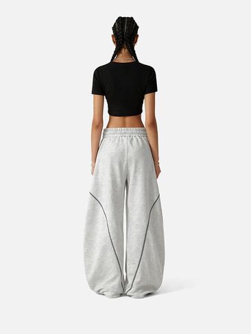 Aelfric Eden Stitch Baggy Barrel Sweatpants Loose Wide Leg Pants Casual Elastic Drawstring Trousers Unisex in Saudi Arabia