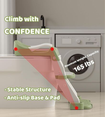 2-in-1 Toddler Potty Training Toilet Seat with Step Stool Ladder – Adjustable Height Potty Chair Urinal for Baby Boys Girls Age 1-3, Foldable Training Potty with Splash Guard & Anti-Slip Feet, Grey in Saudi Arabia