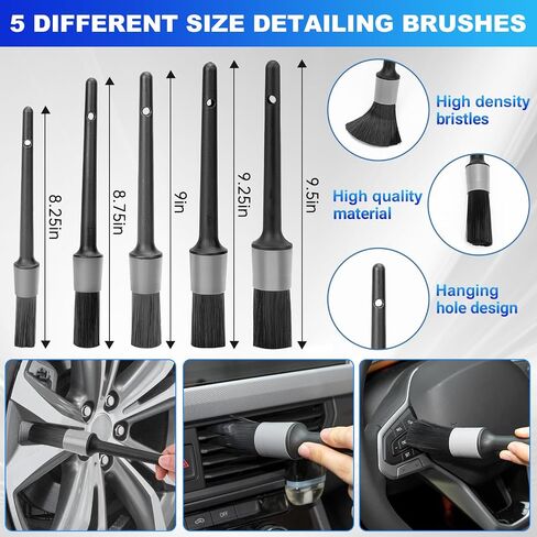 THINKWORK Car Detailing Kit, Car Detailing Brush Set, Car Cleaning Drill Brush Kit with Extension Pole, Professional Auto Detailing Supplies for Automobile Interior Exterior Wheels in Saudi Arabia
