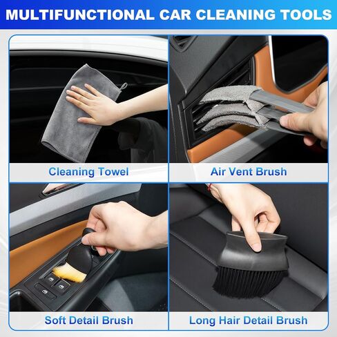 THINKWORK Car Detailing Kit, Car Detailing Brush Set, Car Cleaning Drill Brush Kit with Extension Pole, Professional Auto Detailing Supplies for Automobile Interior Exterior Wheels in Saudi Arabia