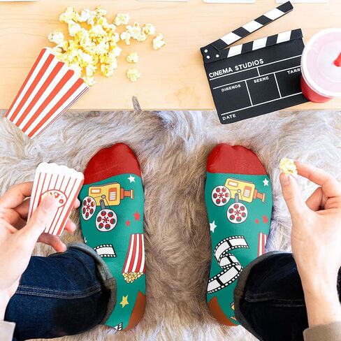 Movie Lover Gifts - Christmas Socks for Women, Funny and Horror Themed Gifts, Ideal for Movie Nights, Theater Gift, Perfect as Women's Stocking Stuffers, Unique Halloween Night Presents in Saudi Arabia